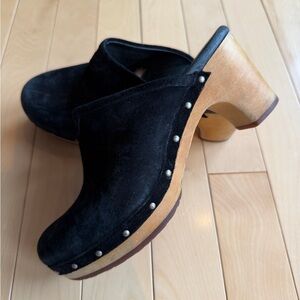 UGG Abbie Black Suede Studded Mules size 7